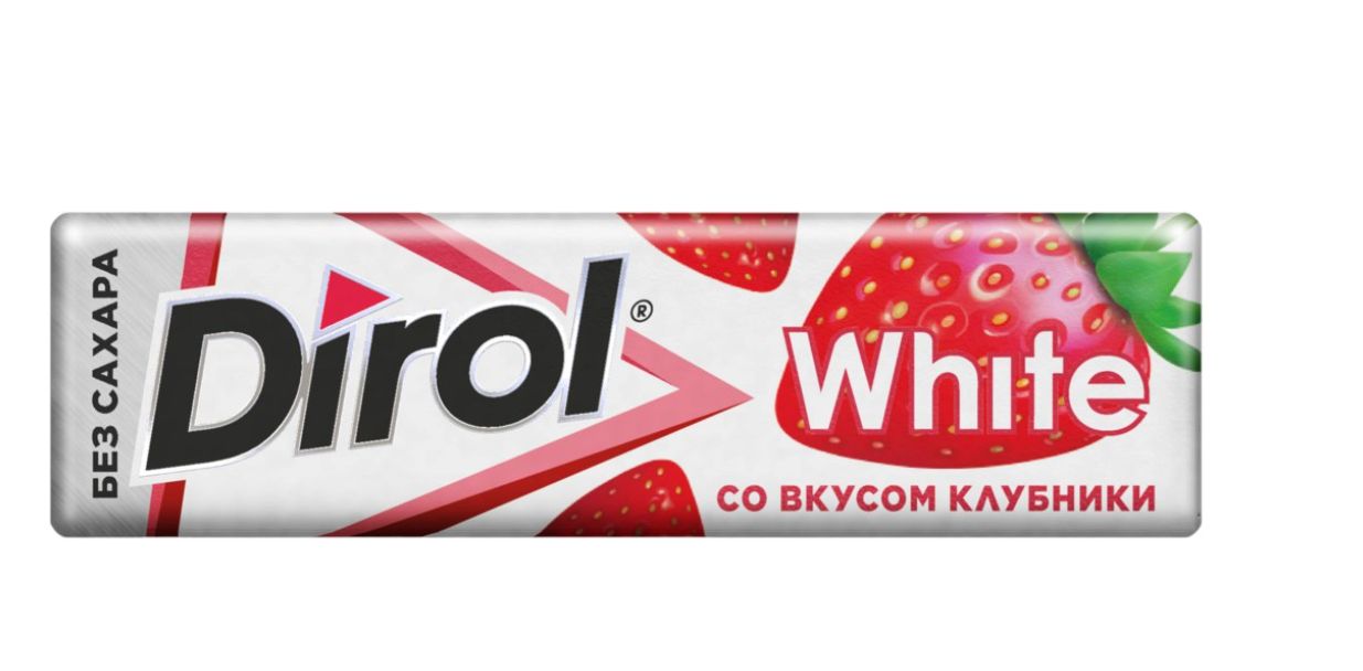 Жевательная резинка Dirol WHITE Клубника (13,6г)