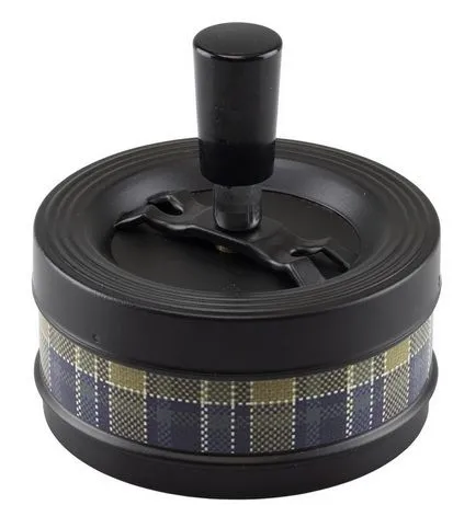 Пепельница вращающаяся 90mm круглая "шотландская клетка" 06032