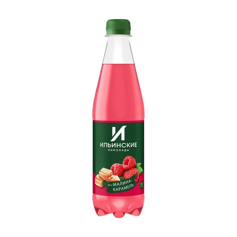 Нап. газ. Ильинские лимонады "Малина-карамель" бут. 0,5л